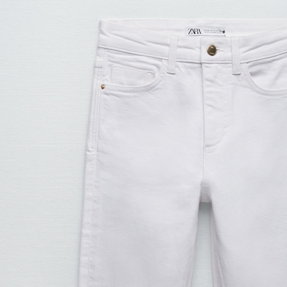 NWT Zara High Rise Mini Flare Leg Ankle Stretch Jeans, Size 4 - Picture 8 of 11